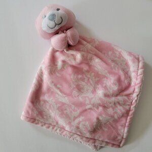 Baby animal puppet soft toy pink